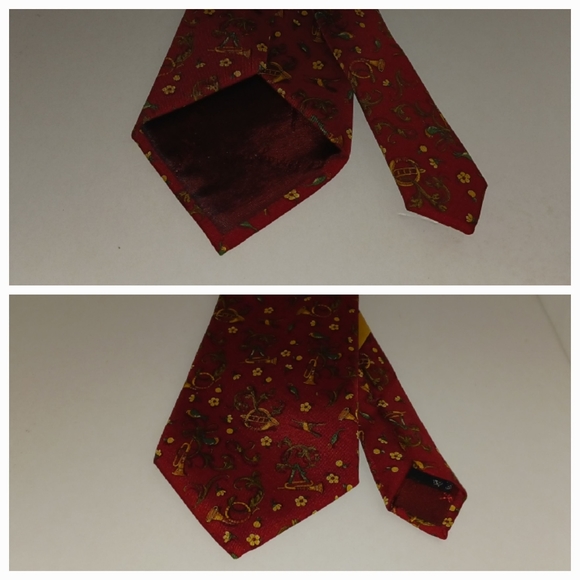 Salvatore Ferragamo Horns & Birds 100% Silk Tie, Vintage - Picture 4 of 7